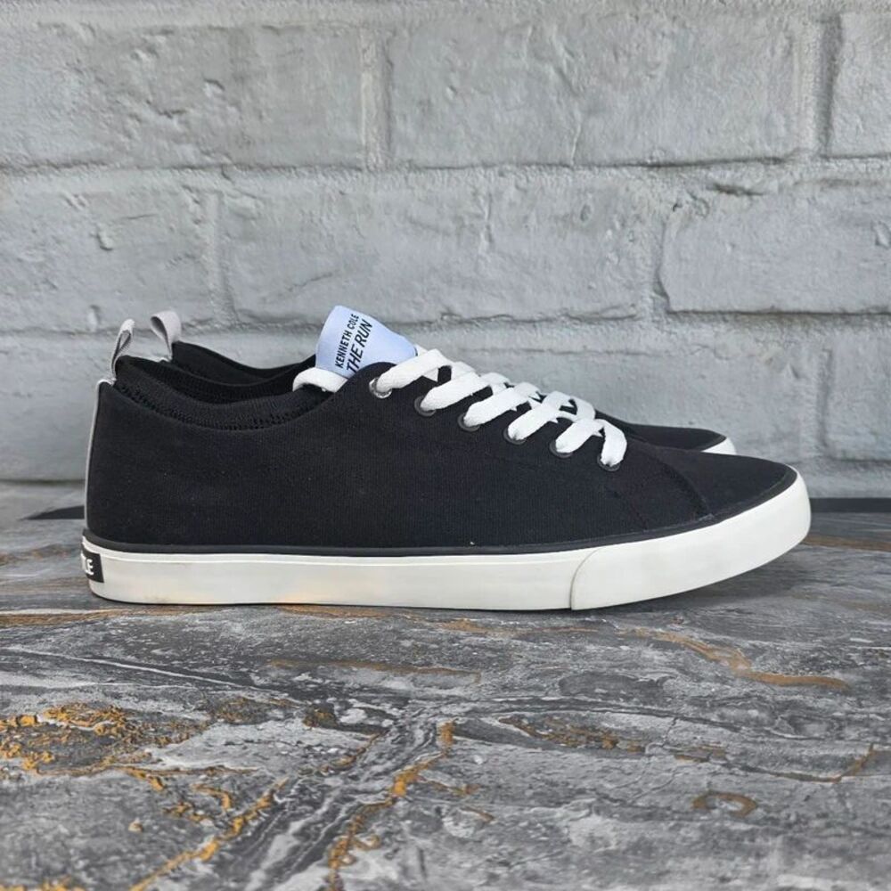Kenneth Cole New York The Run Men's Casual Canvas Sneakers Black Size 11.5